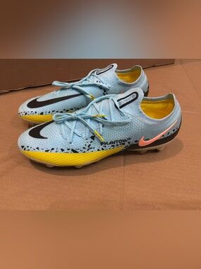 Nike Phantom GT2 Elite SG-Pro Soccer Cleats Ice Blue Yellow DC0753-408 Sz 10.5